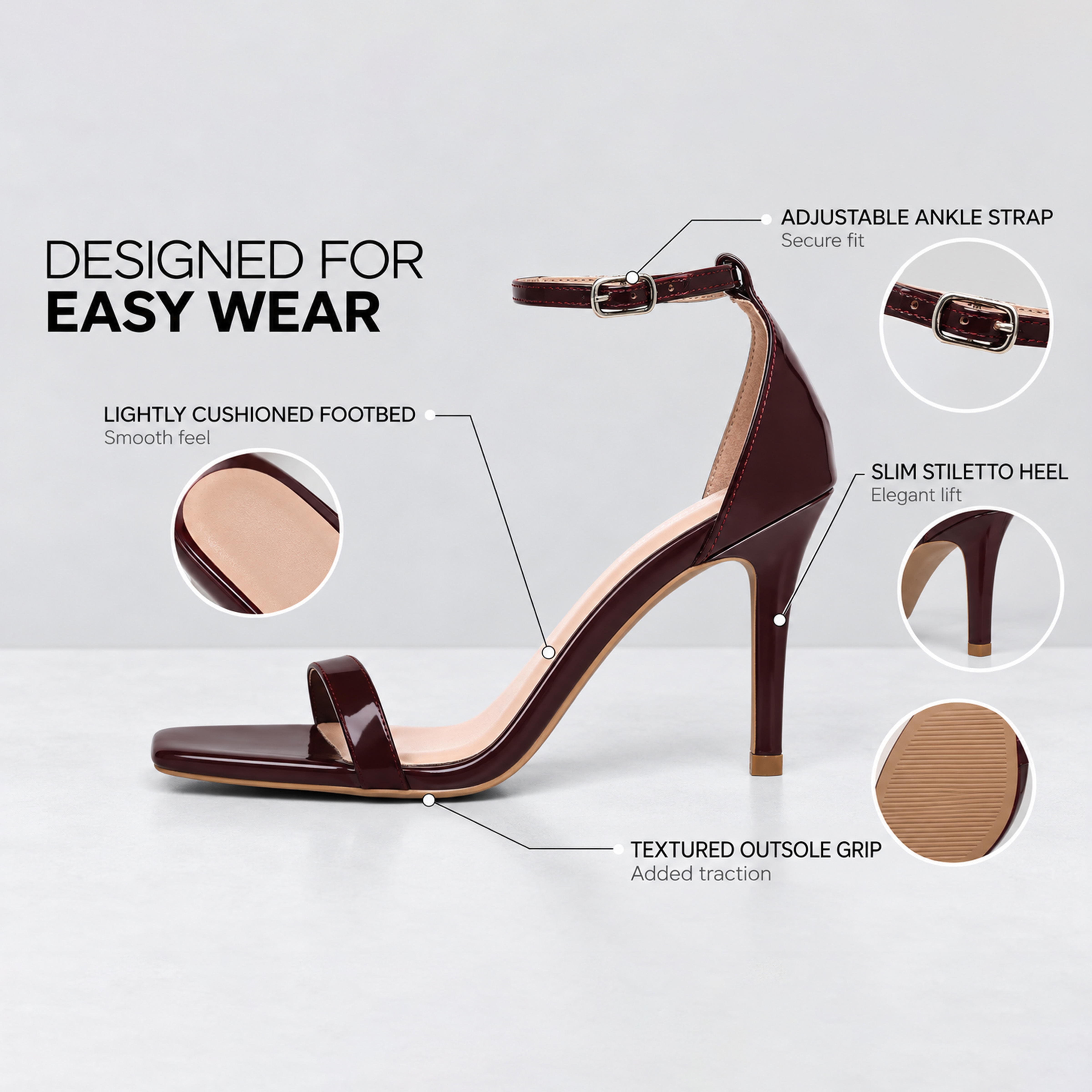 LEYYLA  MAROON Women Heels image number 4